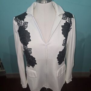 Anne Fontaine Ready To Wear Vorra Jacket Black/White Size 42 (10 US)